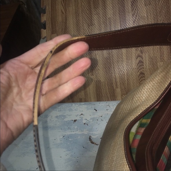 Fossil woven with leather trim hobo - Picture 6 of 6